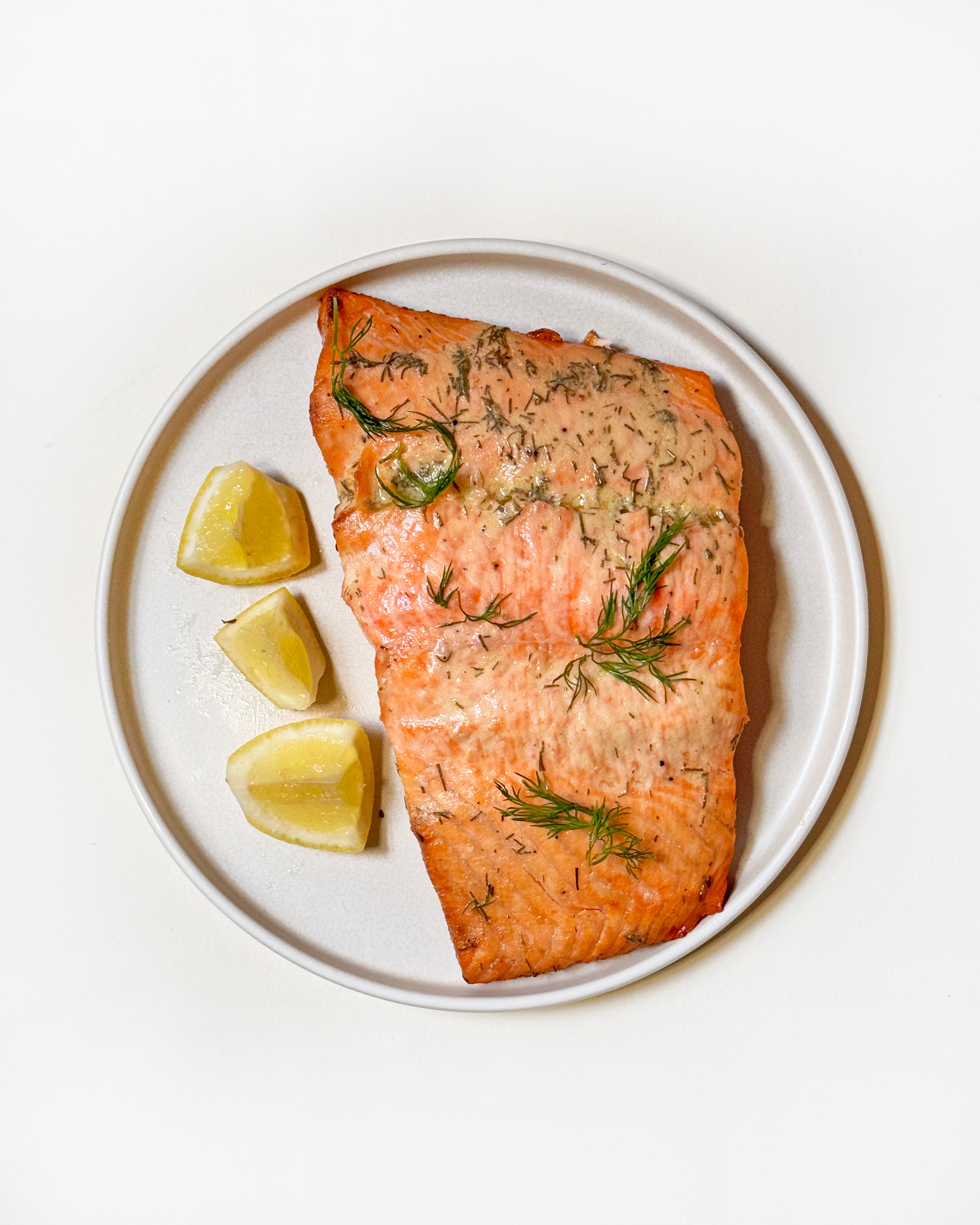 Mustard Dill Faroe Island Salmon with Charred Lemon