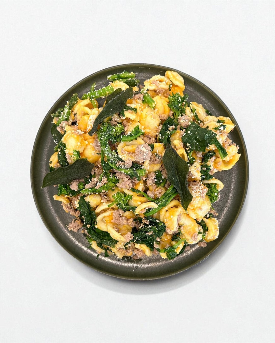 Orecchiette with Turkey Sausage, Broccoli Rabe, and Squash
