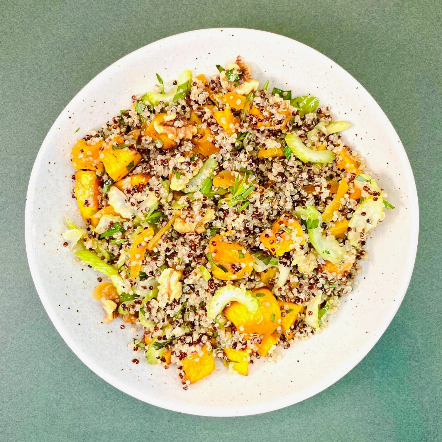 Squash Quinoa with Walnuts and Apple Cider Vinaigrette