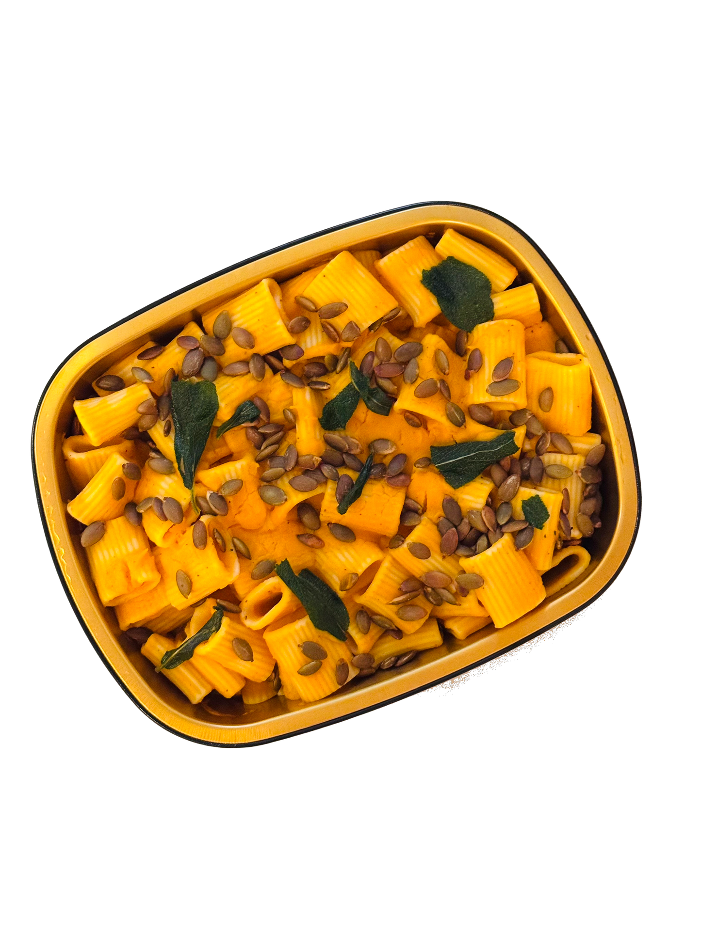 Rigatoni with Butternut Sauce, Pumpkin Seeds, and Crispy Sage
