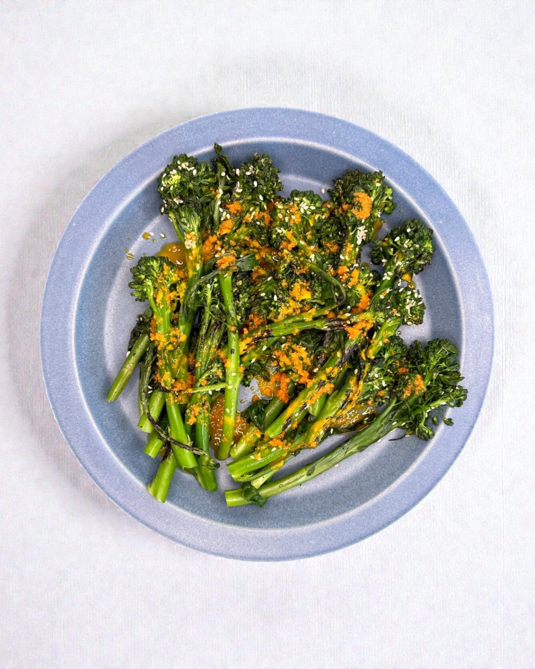 Roasted Broccolini with Carrot Ginger Dressing