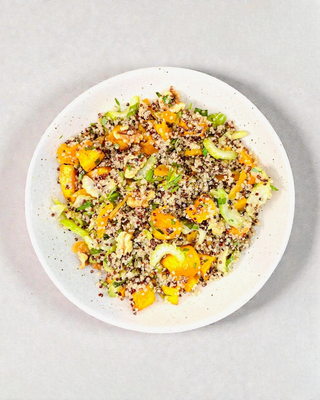 Squash Quinoa with Walnuts and Apple Cider Vinaigrette