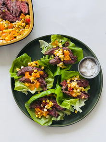 Steak Lettuce Cups with Corn Salsa