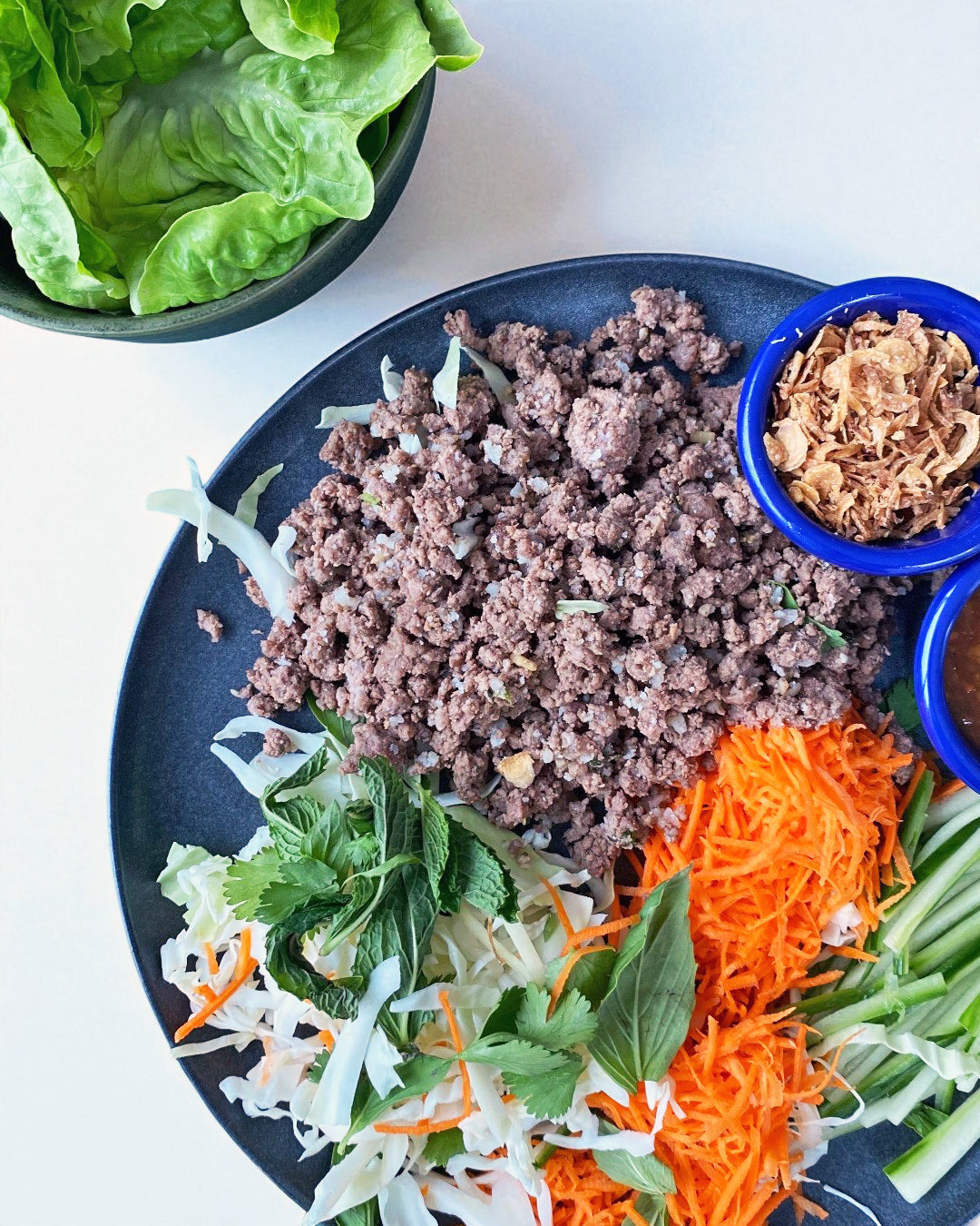 Thai-Style Beef Lettuce Wraps with Ginger, Chili, and Herbs