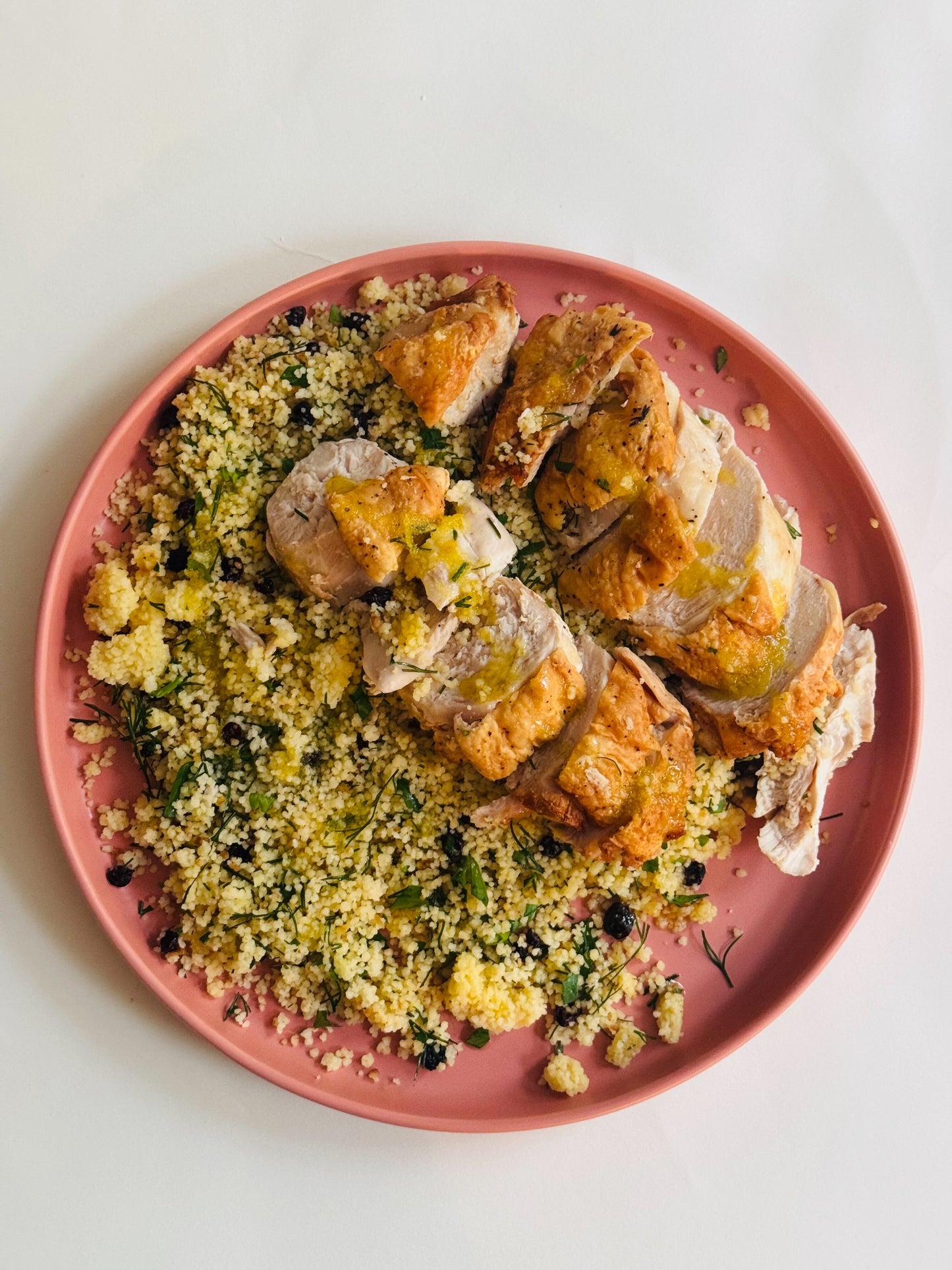 Thyme Chicken Breast with Lemon Herbed Couscous