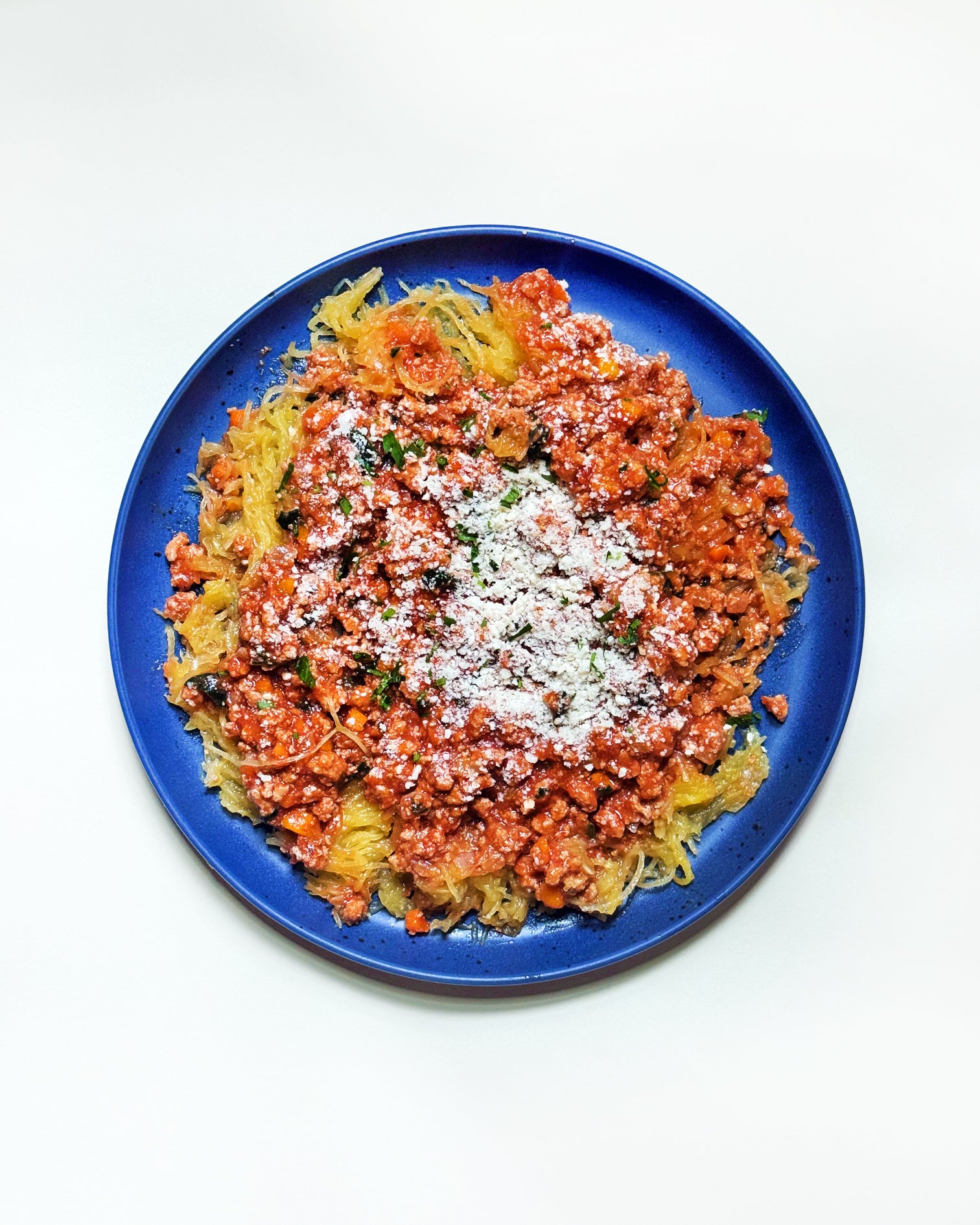 Turkey-Spinach Bolognese over Spaghetti Squash