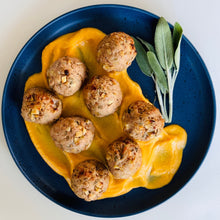 Turkey Meatballs with Apple and Butternut Squash Sauce