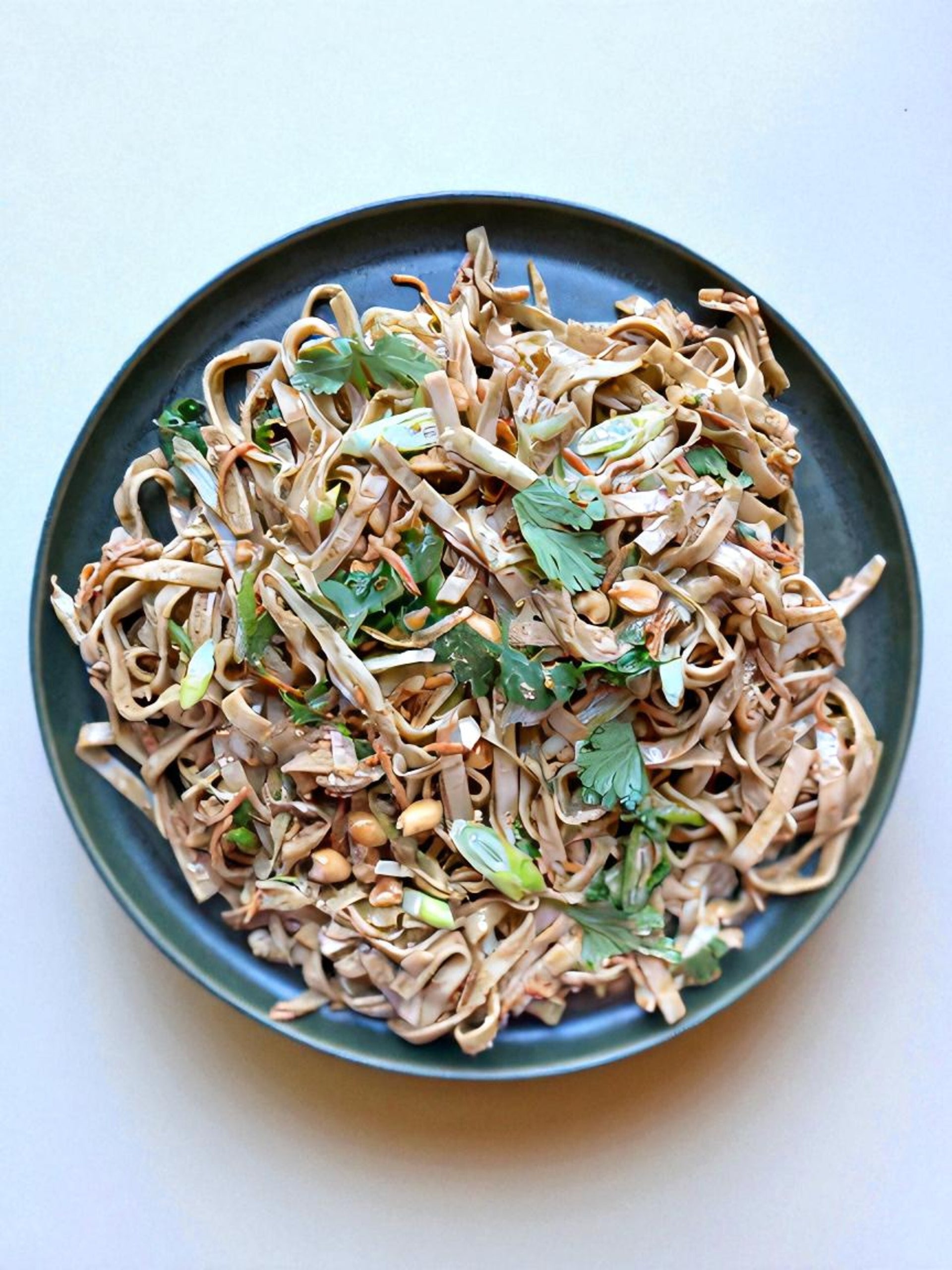 Vegan Pad Thai with Peanuts, Cabbage, and Carrots