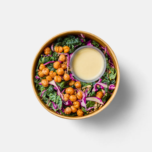 Kale Tahini Salad with Crispy Chickpeas