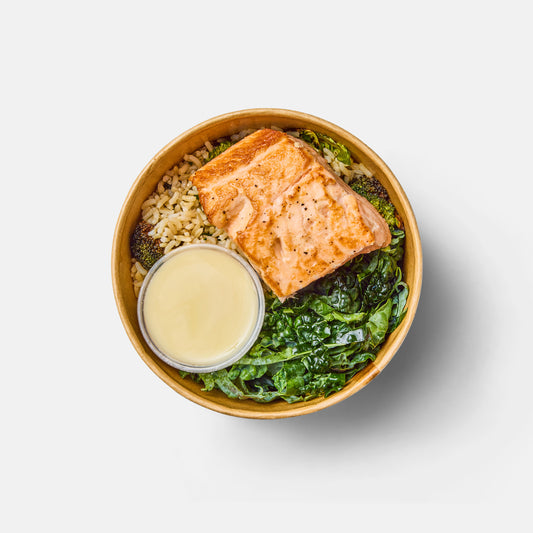 Salmon Brown Rice Bowl with Kale