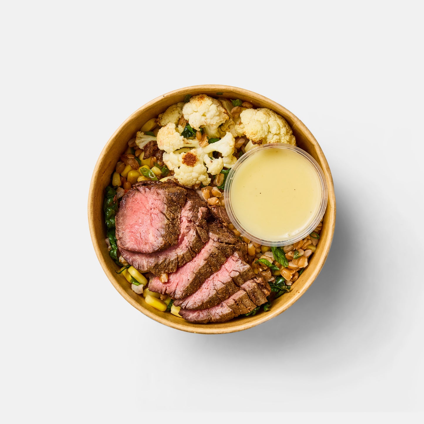 Steak Farro Bowl with Corn and Cauliflower