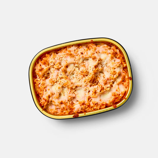 Baked Orzo with Carrot Sauce & Mozzarella