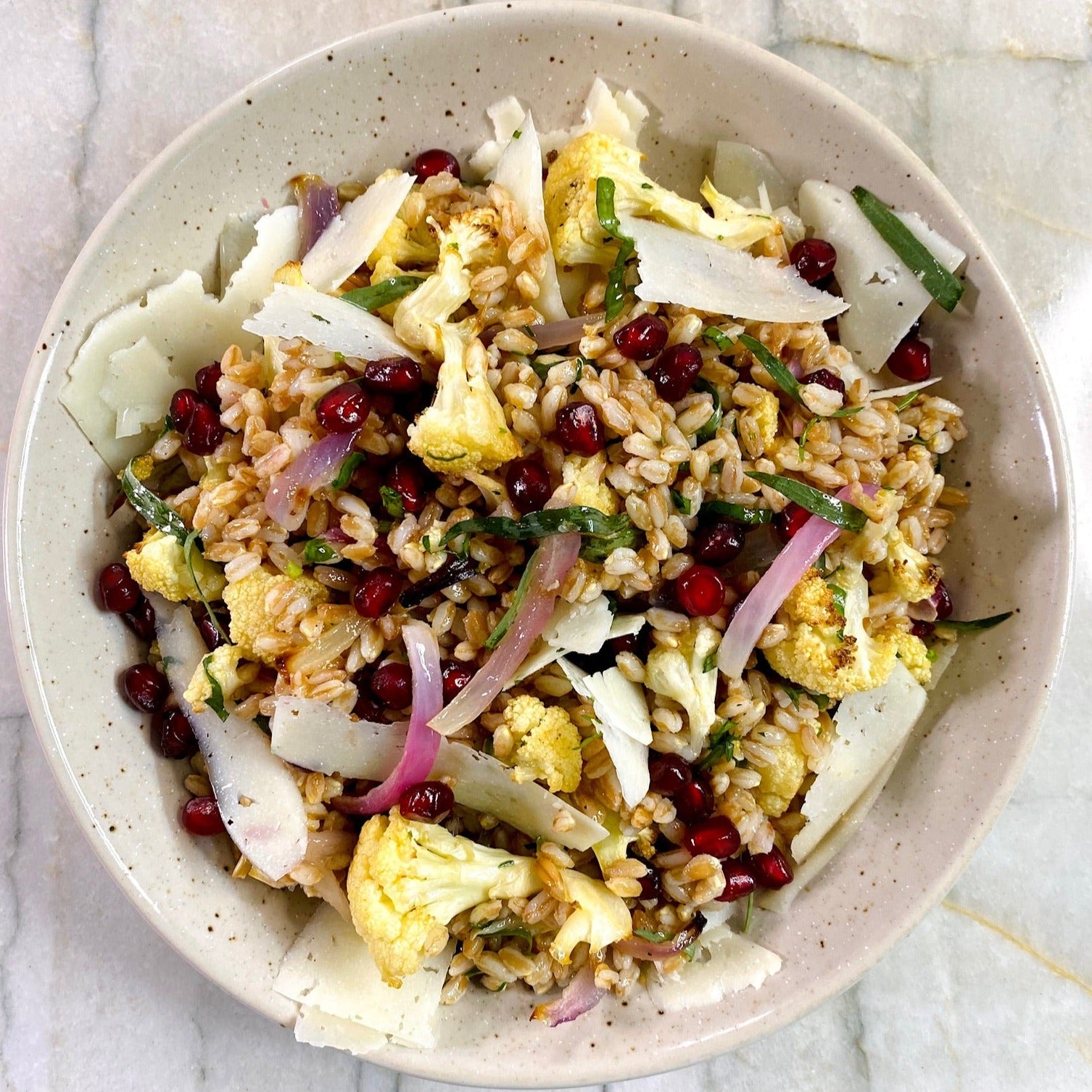 Farro with Roasted Cauliflower & Manchego