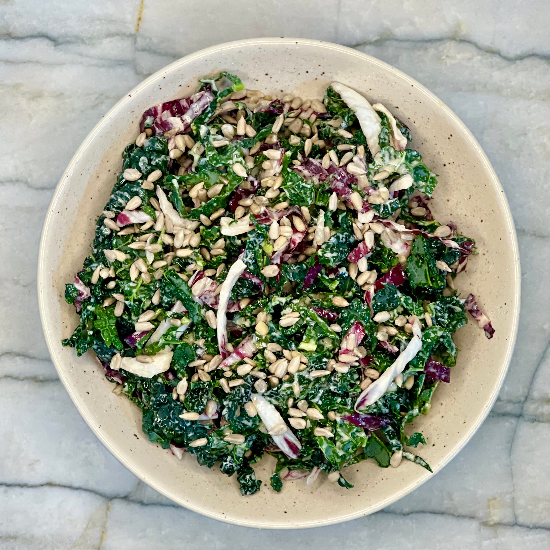 Kale Tahini Salad with Crispy Chickpeas