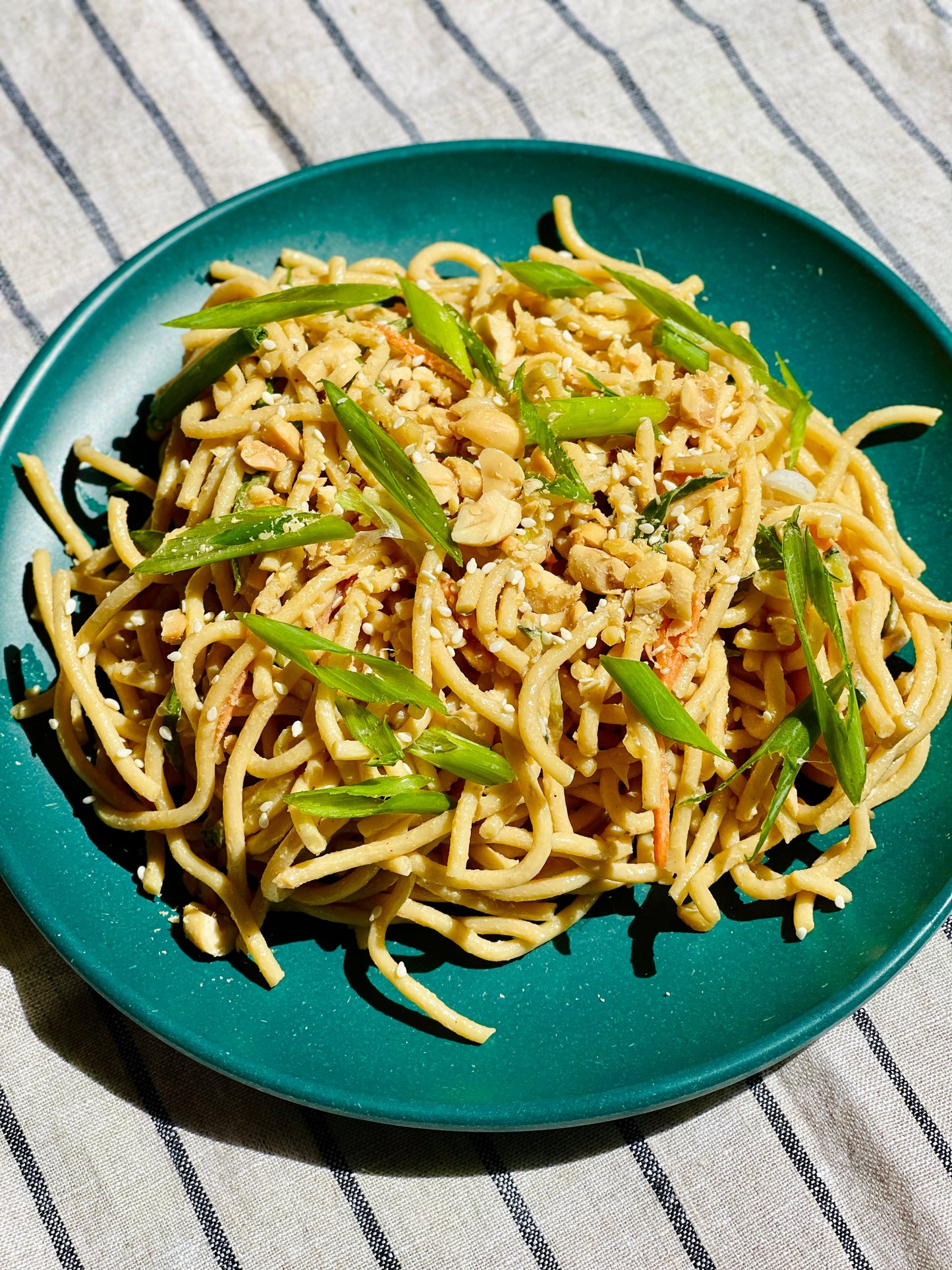 Peanut Sesame Noodles with Cucumbers & Scallion