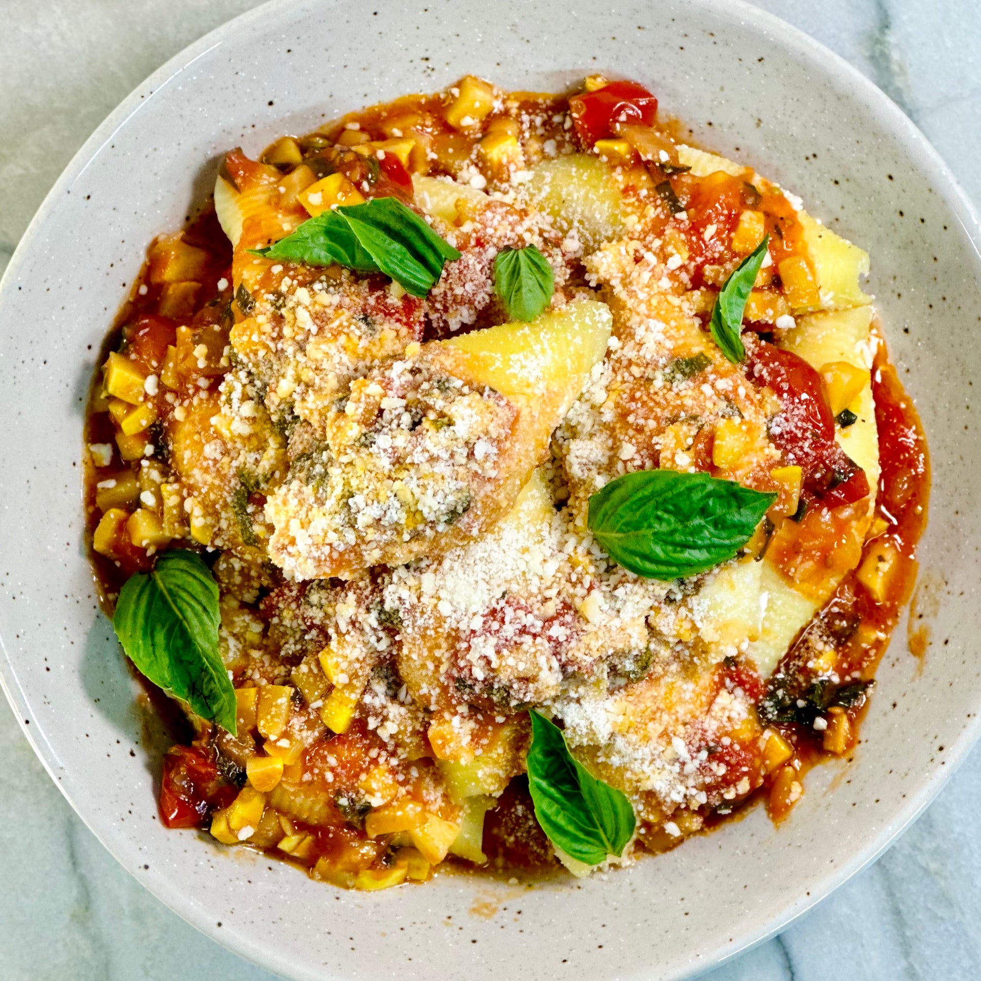 Stuffed Shells with Vegetable Bolognese